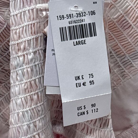 Abercrombie & Fitch Dress Womens Large White Floral Maxi Smocked Pockets NEW - Picture 10 of 14